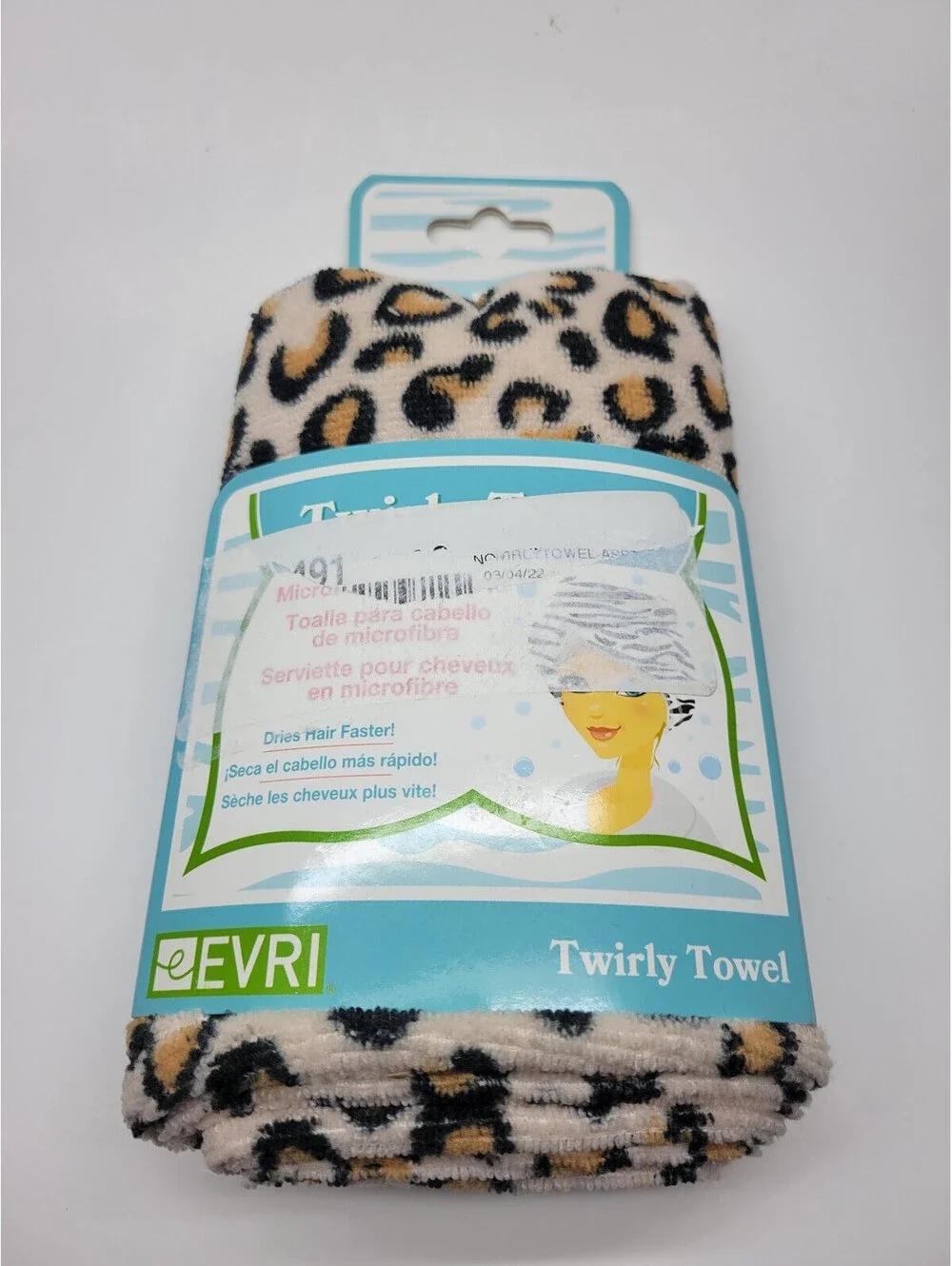 Evriholder Cheetah Animal Print Twirl Towel Microfiber Hair Towel